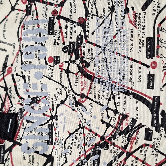 #ACW  E.M. KEKE sport canves bag collage of subway & train stations in France - Picture 15 of 16